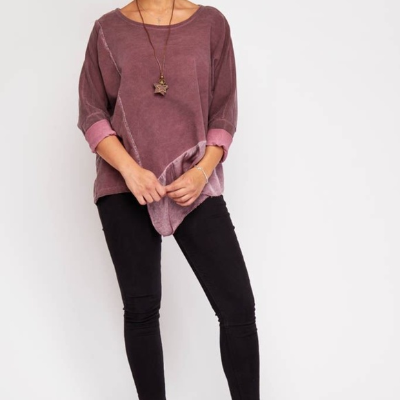Lagenlook Clothing Tops - SOLD Cotton Tunic Plus Size 16-20 Asymmetric Hem